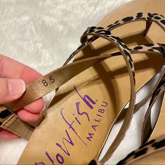 NEW Blowfish Malibu Pixi Leopard Print Strappy Sandals - Picture 9 of 11